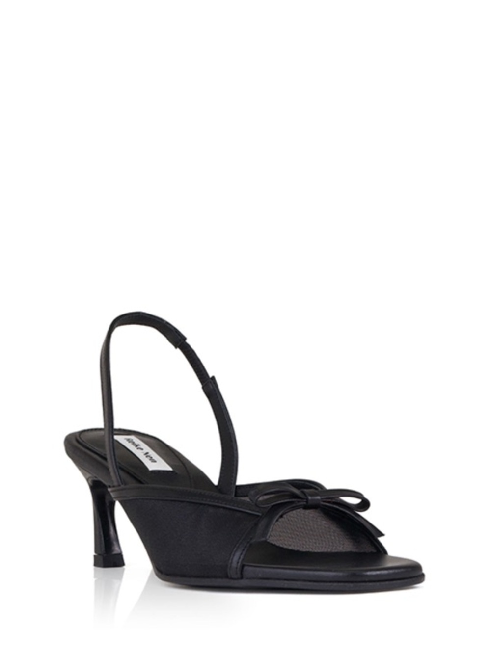 REIKE NEN Women's Heels in Black with Mesh and Bow Detail